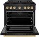 ZLINE Paramount Series Autograph Edition 36" Black Stainless Steel Pro Style Dual Fuel Range with Champagne Bronze Accents -1
