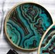 A & B Home Livonia Blue Swirl Round Tray-4