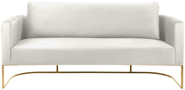 Meridian Furniture Casa Cream/Gold Velvet Sofa-1