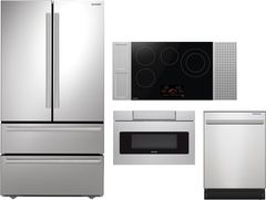 Sharp® 4 Piece Stainless Steel Kitchen Appliance Package