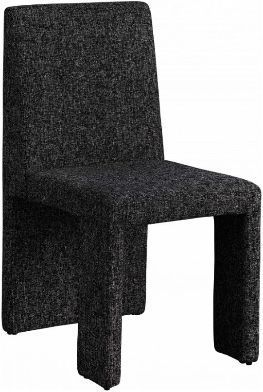 Meridian Furniture Benson Black Linen Textured Dining Chair-0