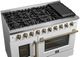 FORNO® Galiano Series Alta Qualita 48" White and Antique Brass Pro Style Gas Range-4