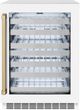 ZLINE Autograph Edition Touchstone 4.8 Cu. Ft. Stainless Steel Wine Cooler with White Matte Glass Door and Champagne Bronze Handle-0