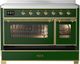 Ilve® Majestic III 48" Emerald Green Pro Style Induction Range with Triple Glass Door and Brass Trim-2