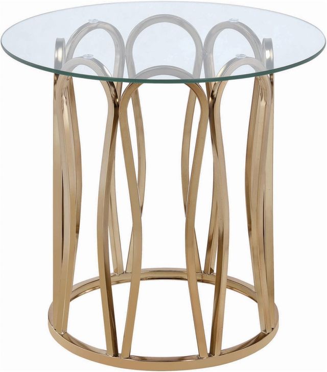 Coaster® Monett Glass Top End Table with Chocolate Chrome Base-0