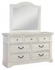 American Woodcrafters 7810 Stonebrook Distressed Antique White Dresser-2