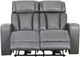 Primo™ International Heritage Colton Charcoal Leather-Match Power Motion Loveseat-4