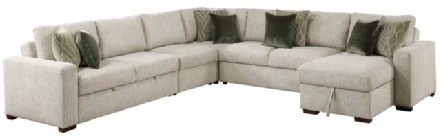 Homelegance® Isla 5-Piece Sage Sand Sectional with Reversible Chaise and Pull-out Bed-0