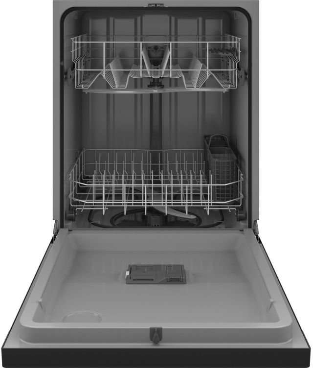 GE® 24" Black Front Control Built-In Dishwasher-1