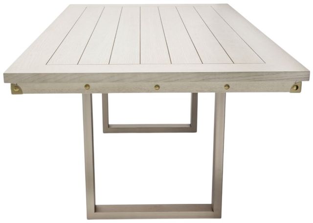 Michael Amini® Menlo Station Eucalyptus Dining Table with Brushed Silver Base-3
