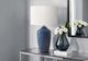 Monarch Specialties Inc. Blue Concrete Table Lamp with Ivory Shade-2