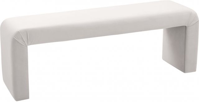 Meridian Furniture Minimalist Cream Bench-0