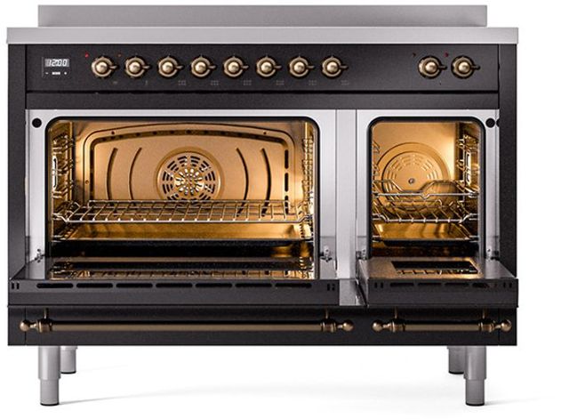 Ilve® Nostalgie II Series 48" Glossy Black Pro Style Induction Range-2