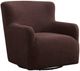 Elements International Deacon Feather Chocolate Swivel Chair -0
