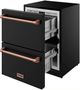Thor Kitchen Gordon Ramsay Collection 24” 5.4 Cu. Ft. Anti-Fingerprint Black Built-In or Freestanding Under the Counter Refrigerator Drawer with Rose Gold Handle-4