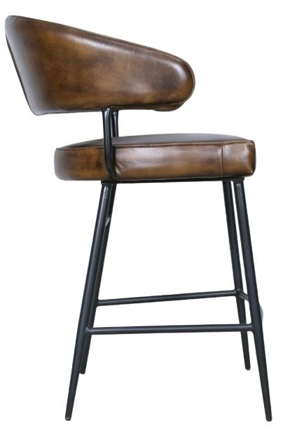 Home Trends & Design Essex Dover Black/Handwashed Chestnut Counter Stool-2