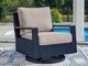 Signature Design by Ashley® East Beach Driftwood/Navy Blue Fabric/Wooden Outdoor Swivel Glider Chair-1