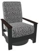Telescope Casual Leeward Agra Classic/Graphite Fabric/Polymer Outdoor Cushion Swivel Hidden Rocker with Chestnut Rustic Arms-0