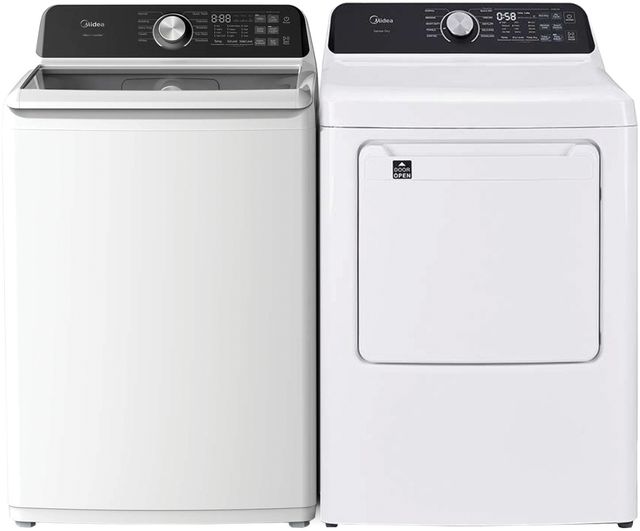 Midea® White Top Load Washer & Electric Dryer Laundry Pair-0