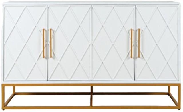 Jofran Inc. Argyle Glen Gold/White 60" Accent Cabinet-2