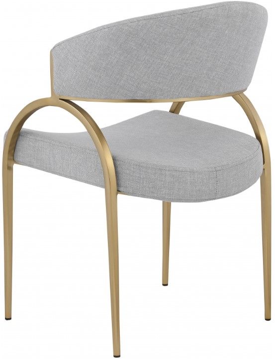 Meridian Furniture Privet Grey/Brushed Brass Dining Chair-2