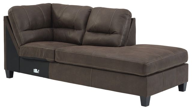 Signature Design by Ashley® Navi 2-Piece Chestnut Right-Arm Facing Sofa Sleeper Sectional and Chaise-3