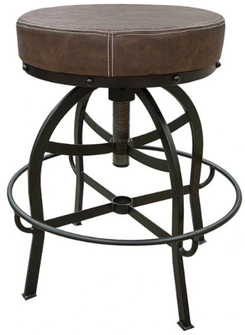 International Furniture Direct Barstools Black/Brown Adjustable Swivel Stool