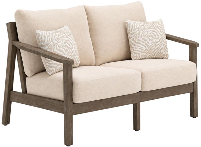 Signature Design by Ashley® Adams Lane Beige/Dark Brown Loveseat with Cushion-0