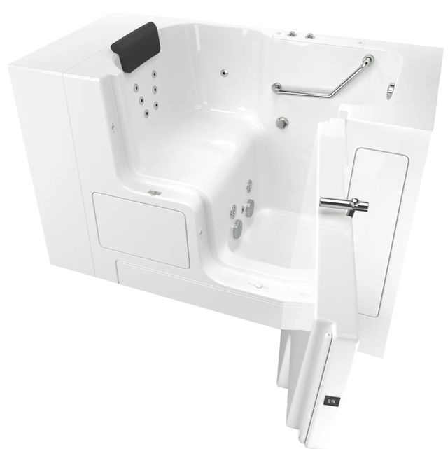 American Standard Gelcoat Premium Series White 32" x 52" Walk-In Tub with Whirlpool System - Right-Hand Drain-0