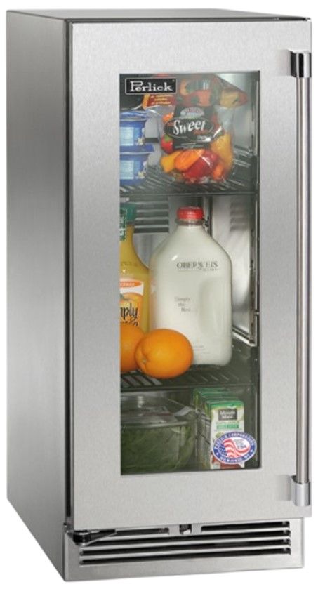 Perlick® Marine Signature Glass/Stainless Steel 15" Panel Ready Refrigerator-0
