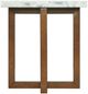 Elements International Morris Espresso End Table with White Marble Top-3