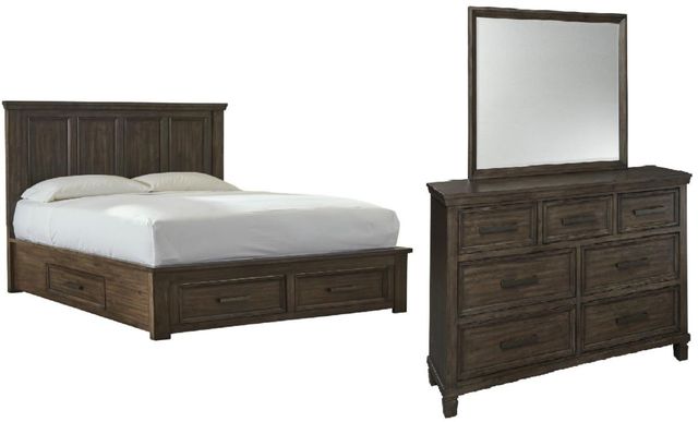 Signature Design by Ashley® Johurst 3-Piece Grayish Brown California King Storage Panel Bed Set-0