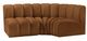 Meridian Furniture Arc 3-Piece Saddle Velvet Sectional-1