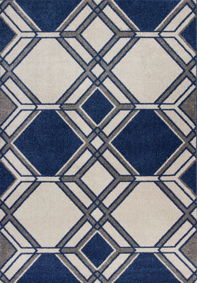 KAS Rugs Lucia Ivory/Denim Grant 5'x8' Rug-0