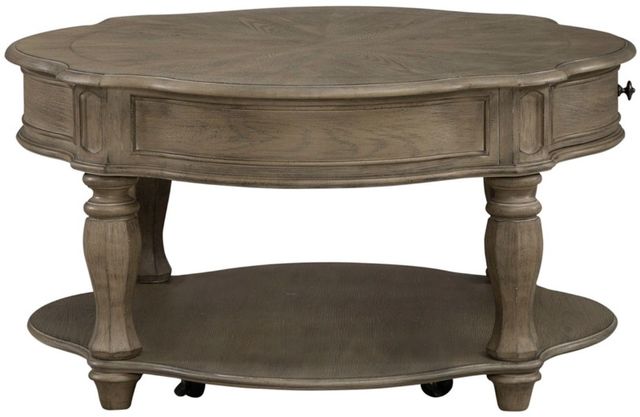 Liberty Furniture Magnolia Manor Weathered Bisque Round Cocktail Table-3