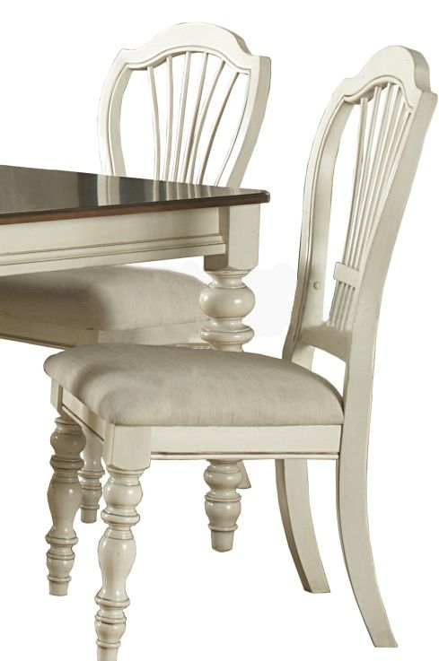 HH2 Home Pine Island 5-Piece Old White Dining Set with Wheat Chairs-1