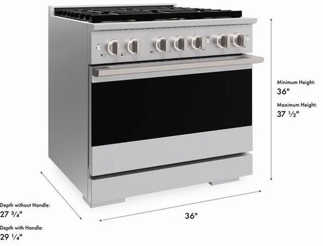 ZLINE Marino 36" Stainless Steel Pro Style Gas Range with 6-Burner DuoPro™ Cooktop and Convection Gas Oven-2