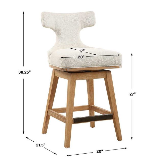 Uttermost® Klismos Off-White Counter Stool-2