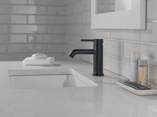 Peerless Precept® Matte Black 6" Single Top Handle Lavatory Faucet-0
