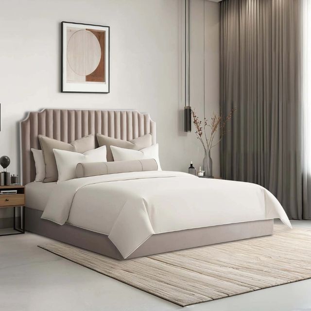 Michael Amini® Amaryllis Beige King Lift Up Storage Bed-1