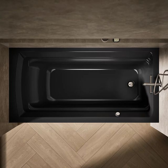 KOHLER® Archer® Black 72" x 36" Alcove Heated BubbleMassage™ Air Bath-1