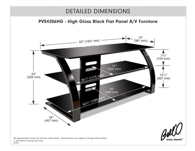 Bell'O® Home High Gloss Black TV Stand-2