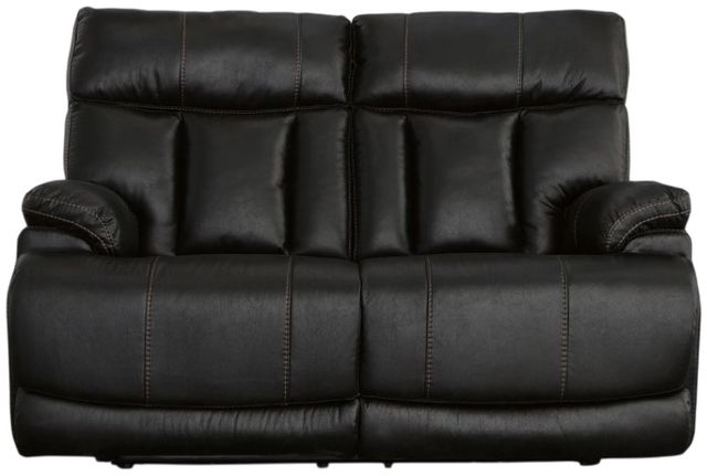Flexsteel® Clive Peppercorn Black Power Reclining Loveseat with Power Headrests and Lumbar-1