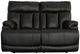 Flexsteel® Clive Peppercorn Black Power Reclining Loveseat with Power Headrests and Lumbar-1