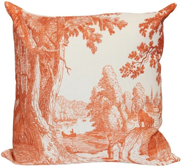 Stylecraft Beige/Orange Designer Pillow-0