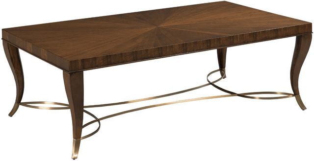 Hammary® Vantage Tourmaline Coffee Table with Satin Brass Base-0