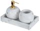 A & B Home 3-Piece White Marble Bath Set-1