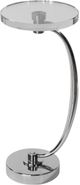 Uttermost® Waveney Crystal Top Drink Table with Polished Nickel Base-3