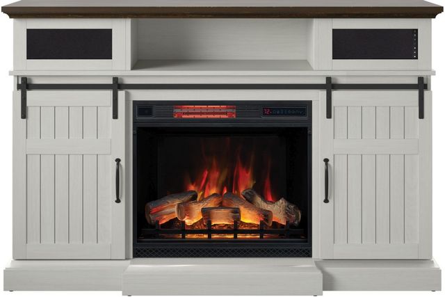 ClassicFlame® Manning Antique White Barn Door TV Stand-1