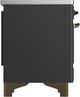 Ilve® Majestic III 36" Graphite Matte Pro Style Induction Range with Solid Door and Burnished Trim-4